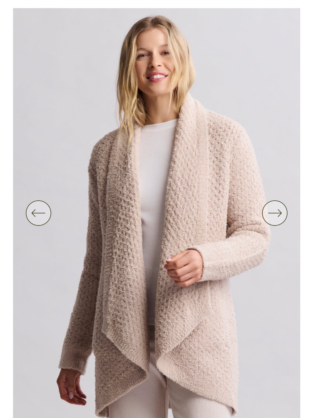 Barefoot Dreams CozyChic Honeycomb Shawl Cardigan Size Medium